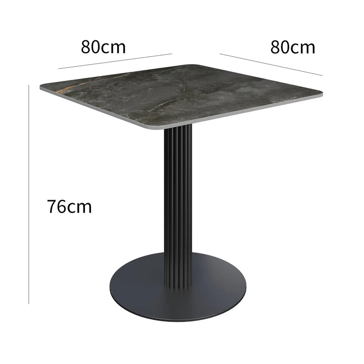 The Sterling 80cm Square Gloss Ceramic Dining Table with 2 Dining Chairs