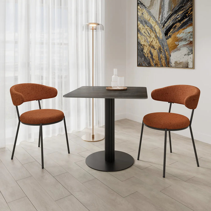 The Sterling 80cm Square Gloss Ceramic Dining Table with 2 Dining Chairs