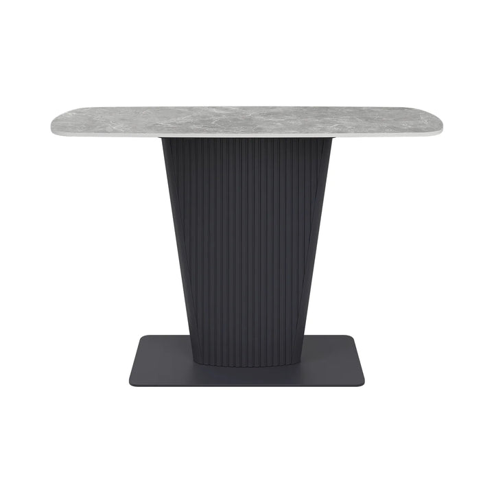 The Sterling Charcoal Stone Console Table with Slate Finish