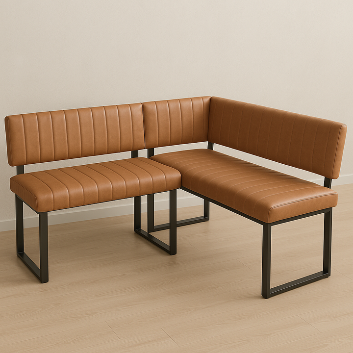 Fusion Retro Stitch Corner Bench Set RH - Tan