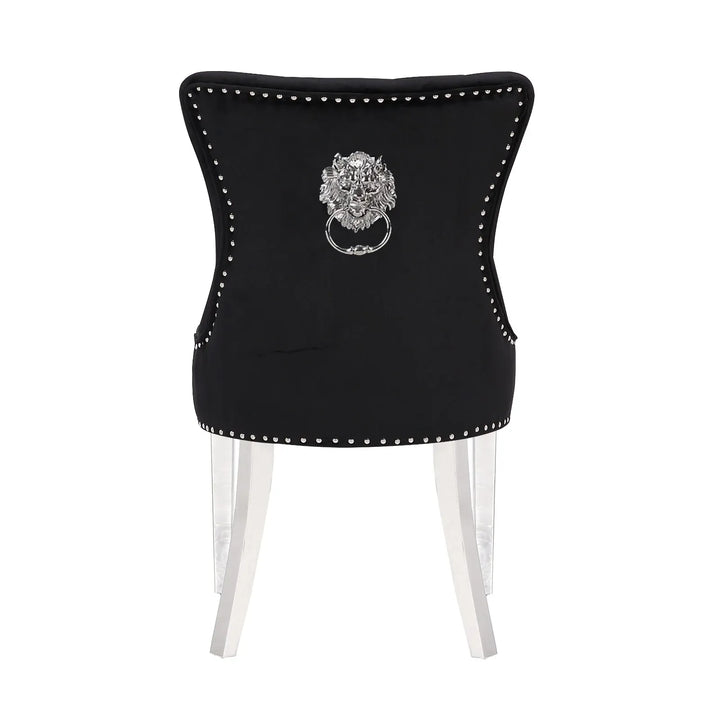 Bentley Black Marble Dining Table with Velvet Chairs