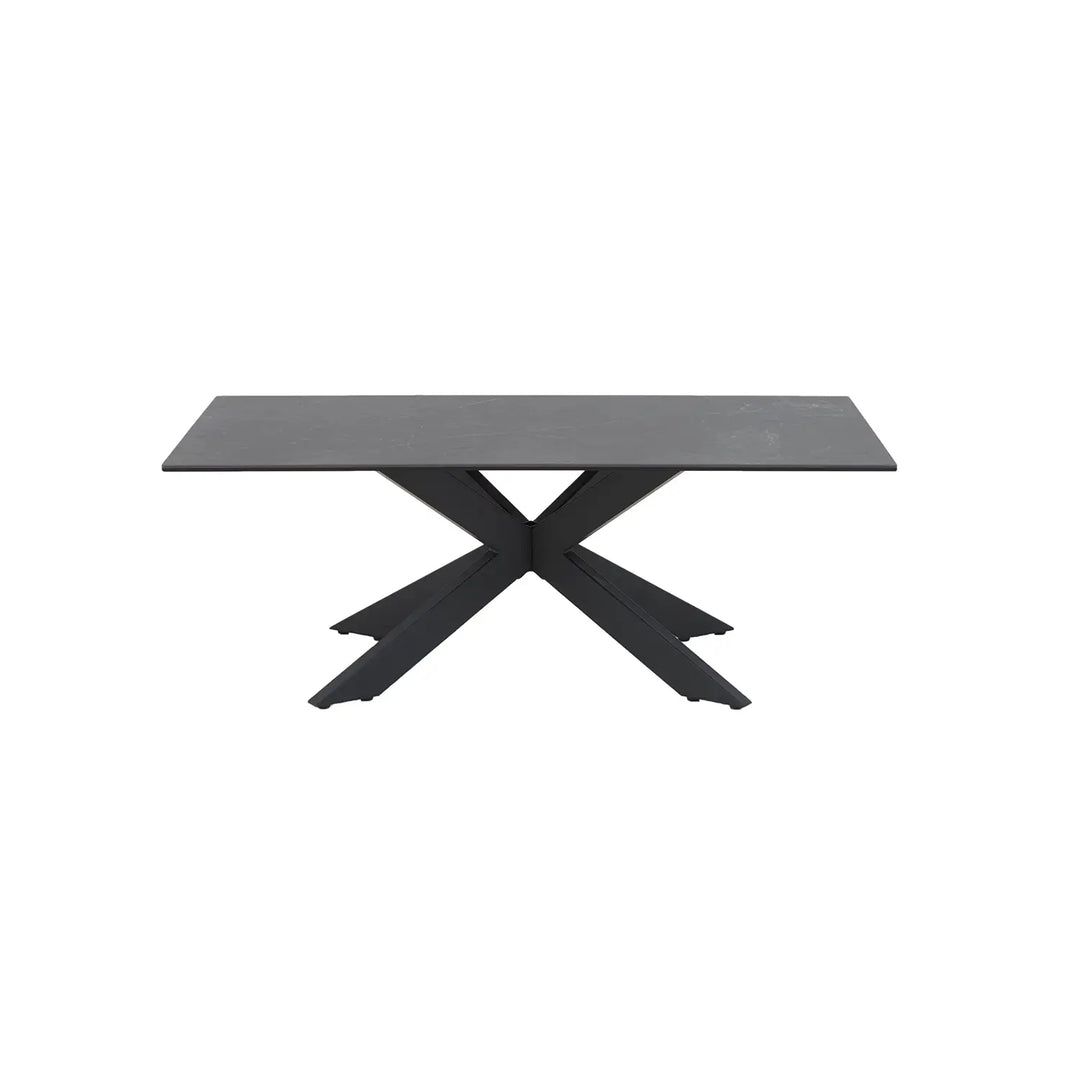 Sleek Black Cocktail Table with Powder-Coated Metal Legs