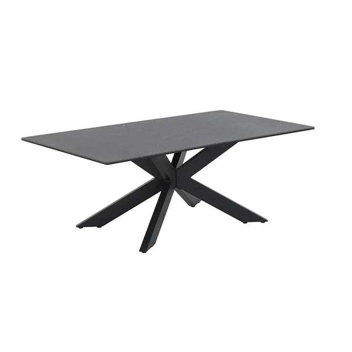 Sleek Black Cocktail Table with Powder-Coated Metal Legs