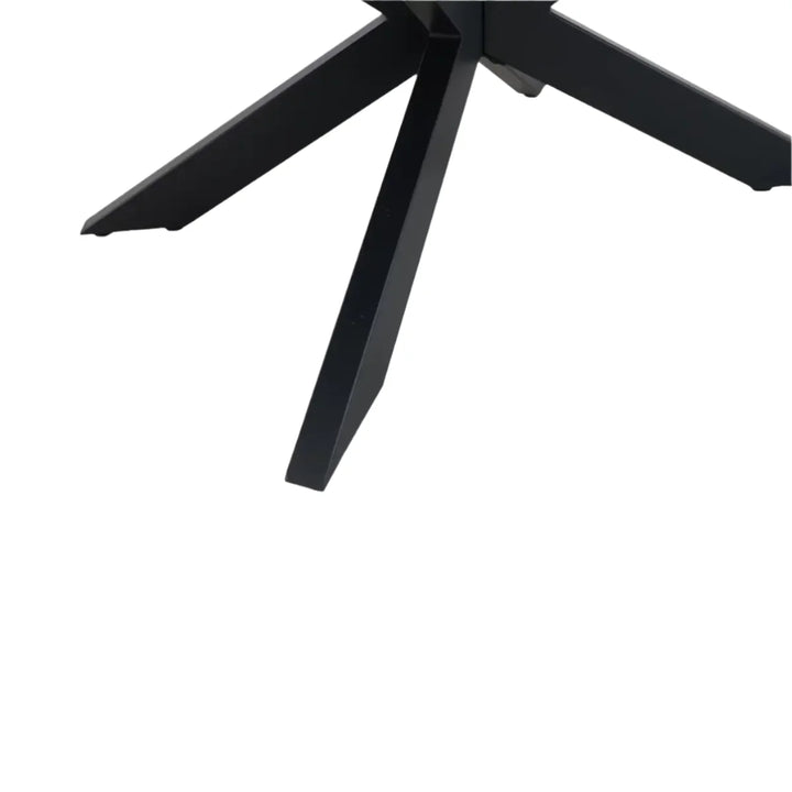 Sleek Black Cocktail Table with Powder-Coated Metal Legs