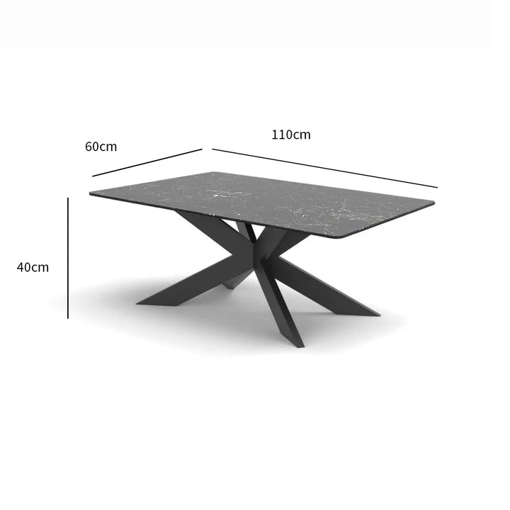 Sleek Black Cocktail Table with Powder-Coated Metal Legs