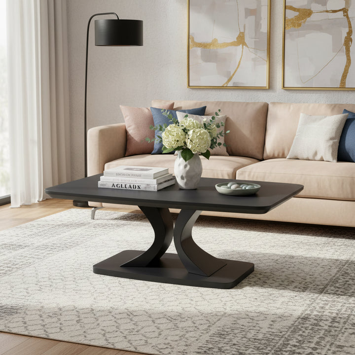 Modern Charcoal Coffee Table with Sleek Finish