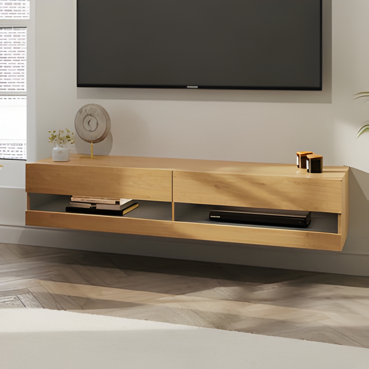 LEON 180CM WALL TV UNIT WITH LED OAK/ANTHRACITE