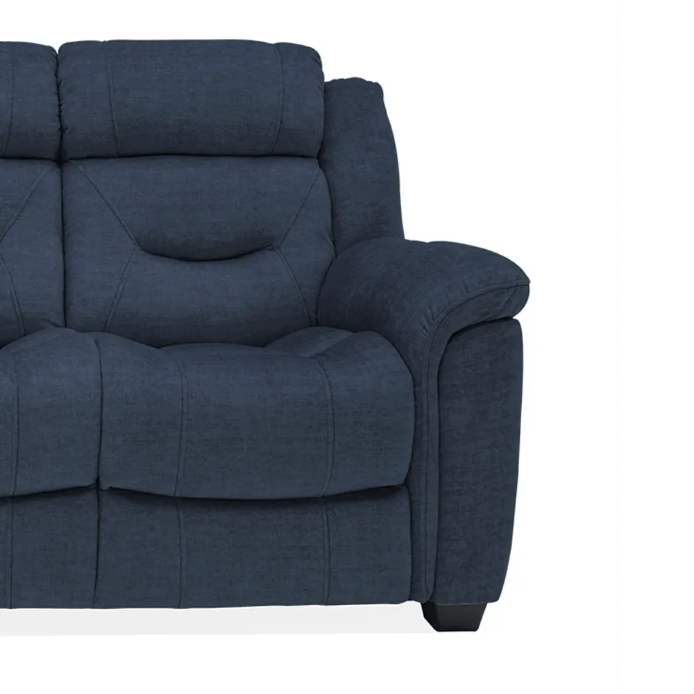 Dudley Blue Fabric 2 Seater Fixed Sofa