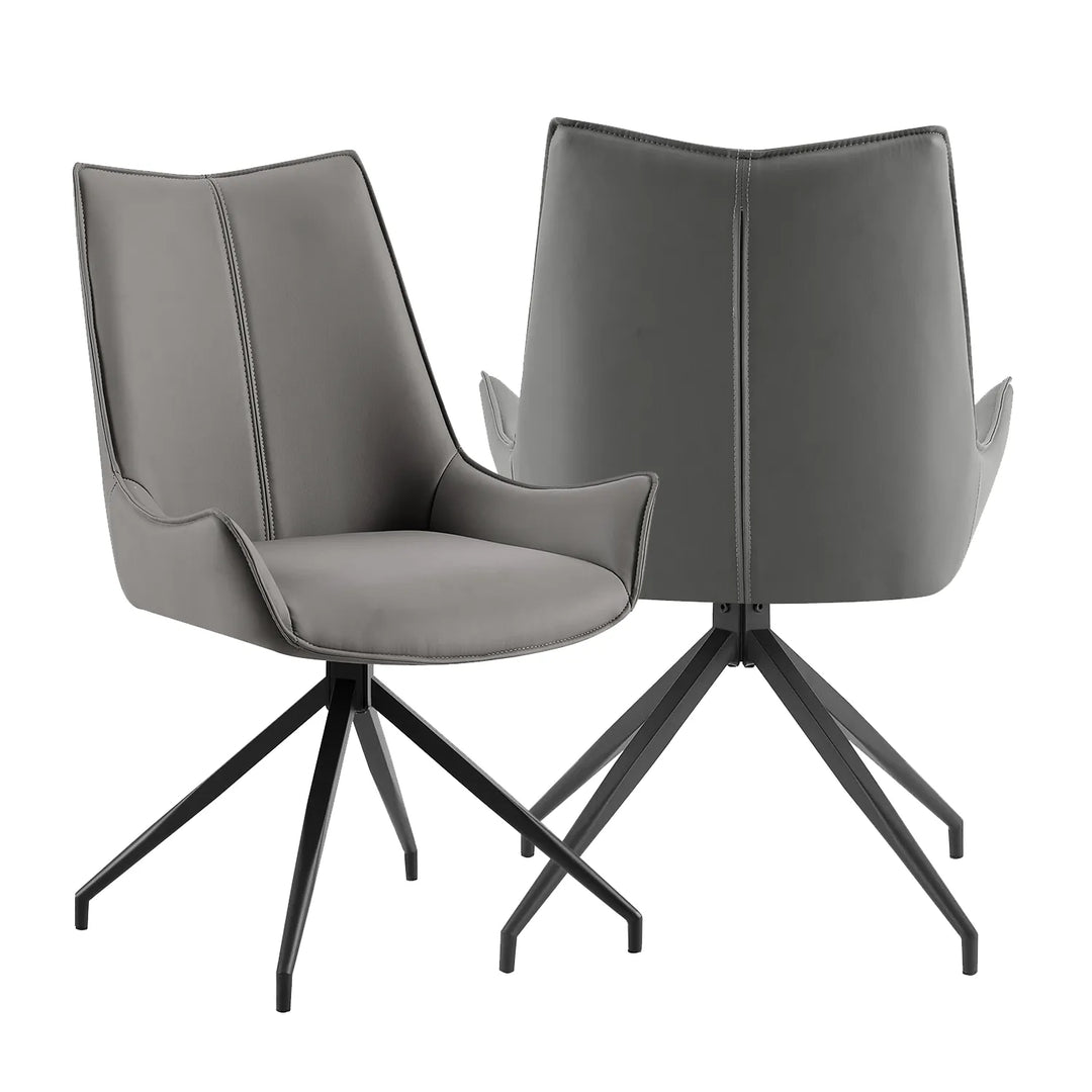 Ramada Swivel Extension Dining Table Set with 4 Grey Swivel Chairs