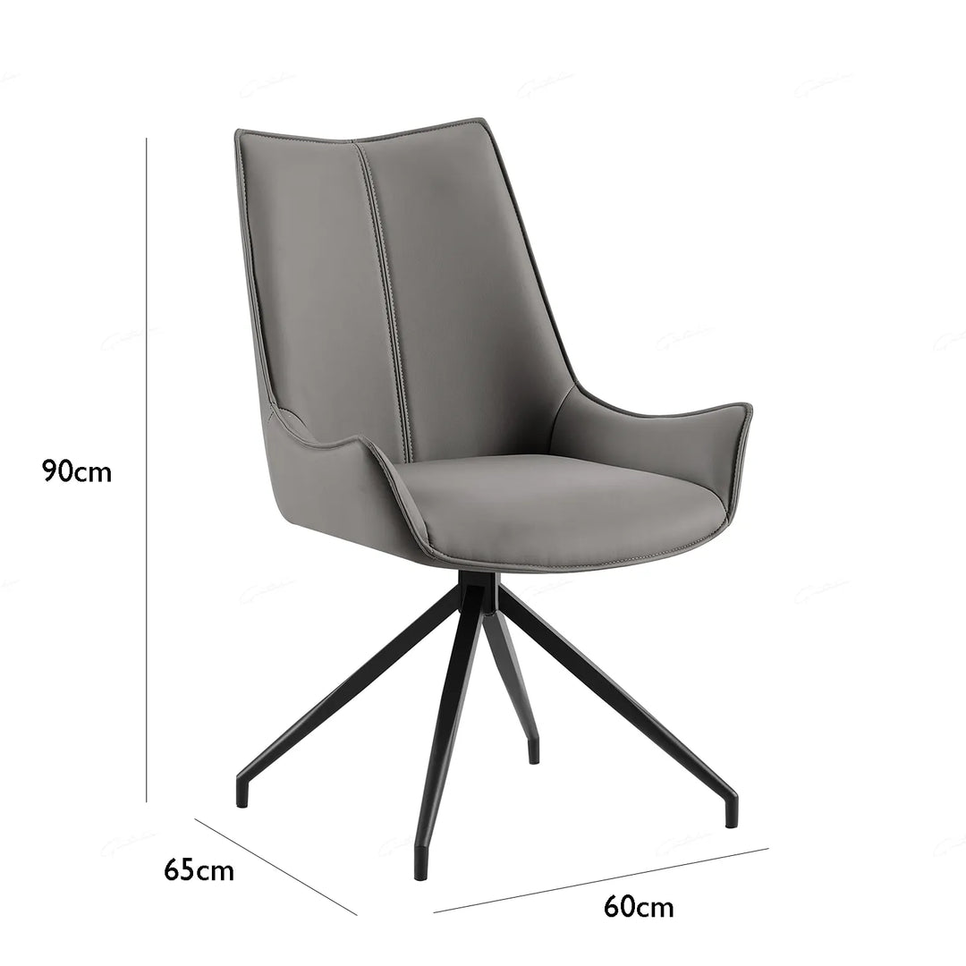 Ramada Swivel Extension Dining Table Set with 4 Grey Swivel Chairs