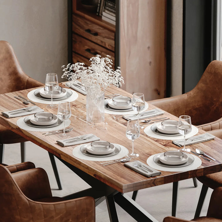 Hoxton Large Sheesham Wood Dining Table with Toronto Dining Chairs