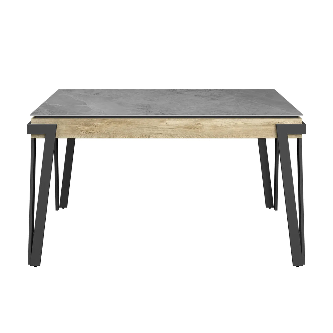 Contemporary 140cm Ceramic Dining Table with Grey Finish