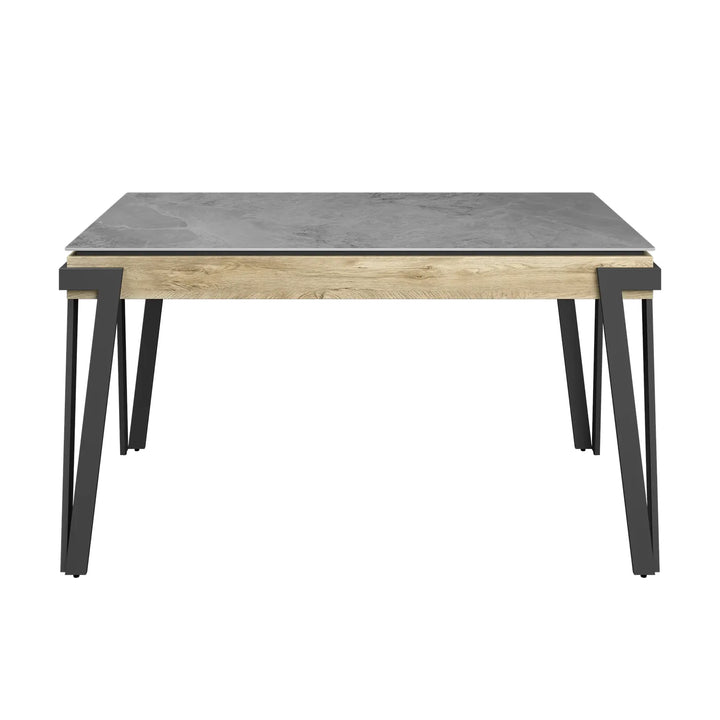 Contemporary 140cm Ceramic Dining Table with Grey Finish