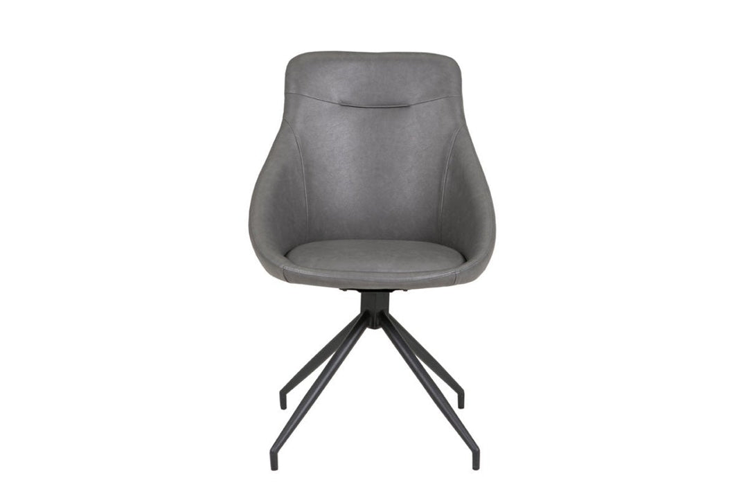 Vogue 130cm Circular Dining Set with Slate-Effect Stone Top