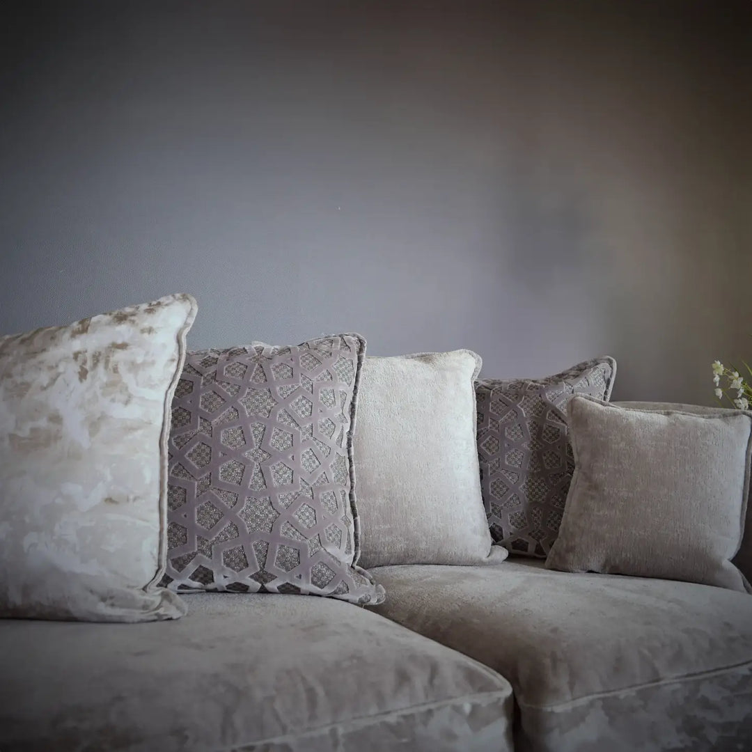 Vesper Fabric Pillow Back Corner Sofa With Studs - 1C1