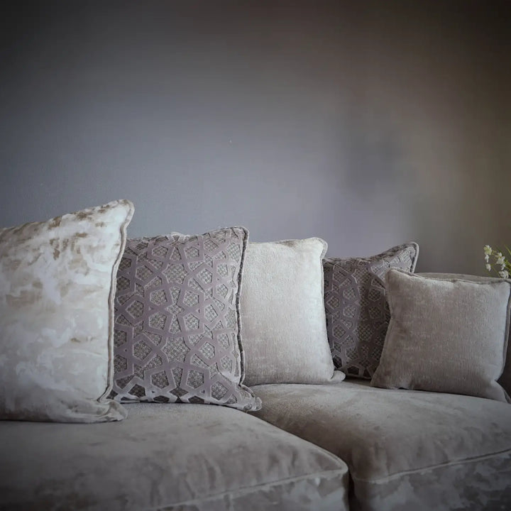 Vesper Fabric Pillow Back Corner Sofa With Studs - 1C1
