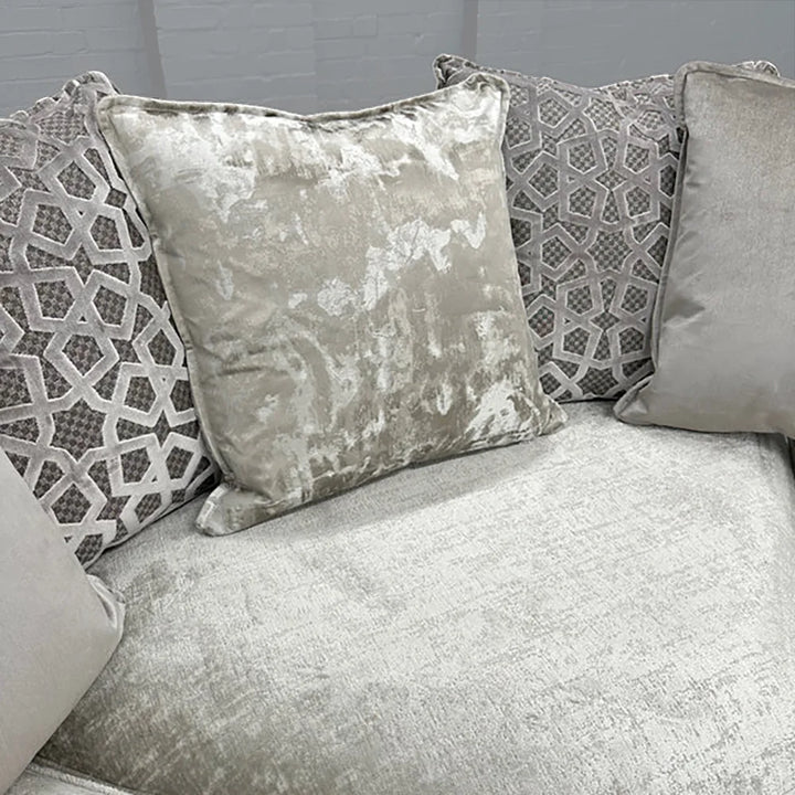 Vesper Fabric Pillow Back Corner Sofa With Studs - 1C1