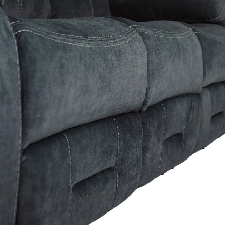 Klayton 3 Seater Manual Recliner Sofa in Khaki