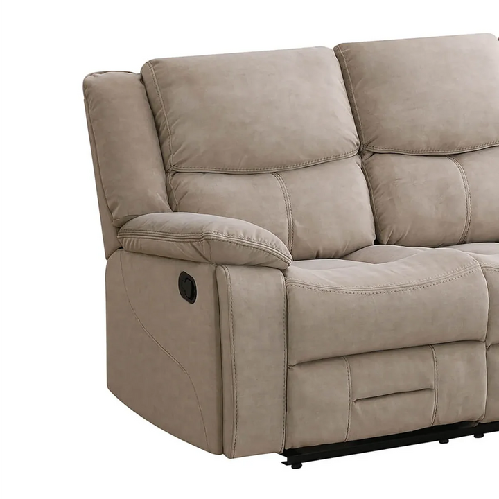 Klayton 3 Seater Manual Recliner Sofa in Khaki