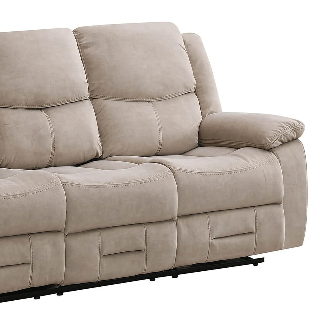 Klayton 3 Seater Manual Recliner Sofa in Khaki