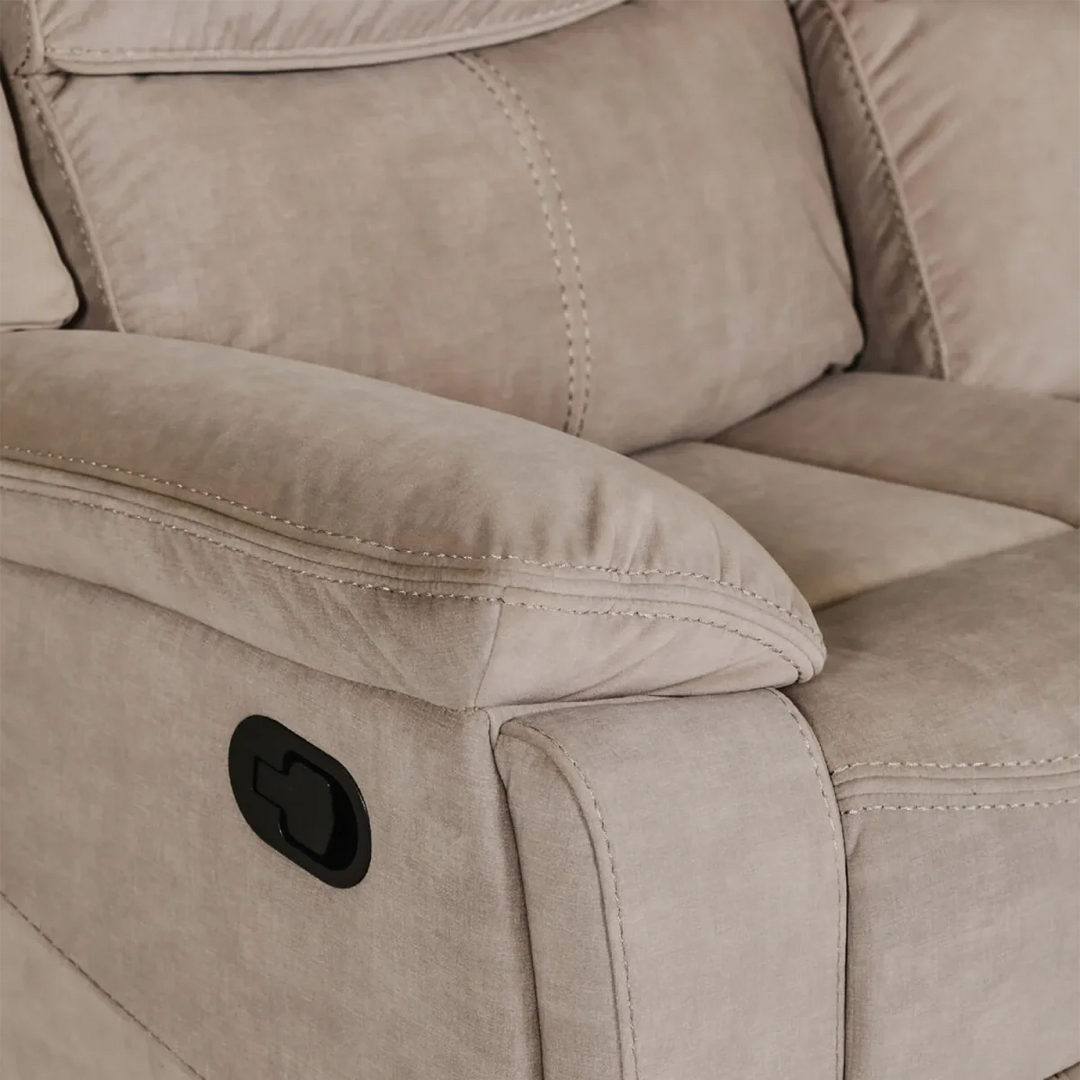 Klayton 3 Seater Manual Recliner Sofa in Khaki