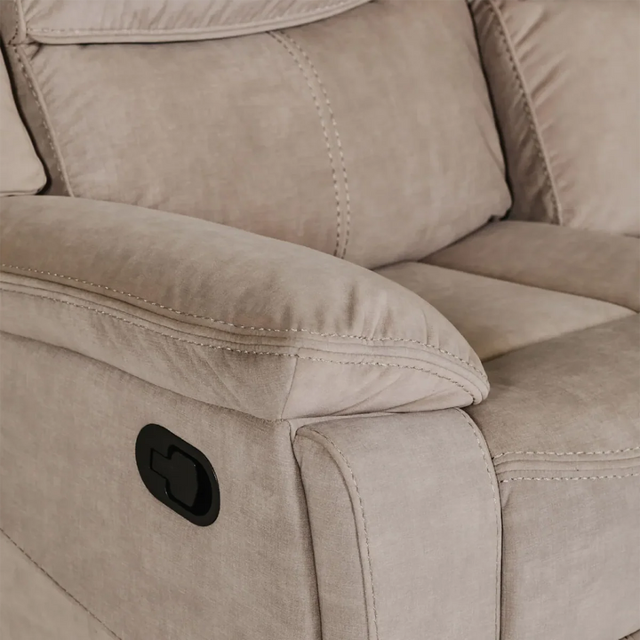 Klayton 3 Seater Manual Recliner Sofa in Khaki