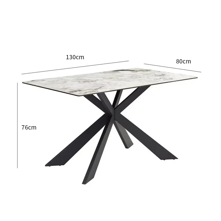 Cosmic Grey Marble Dining Set with Boucle Chairs