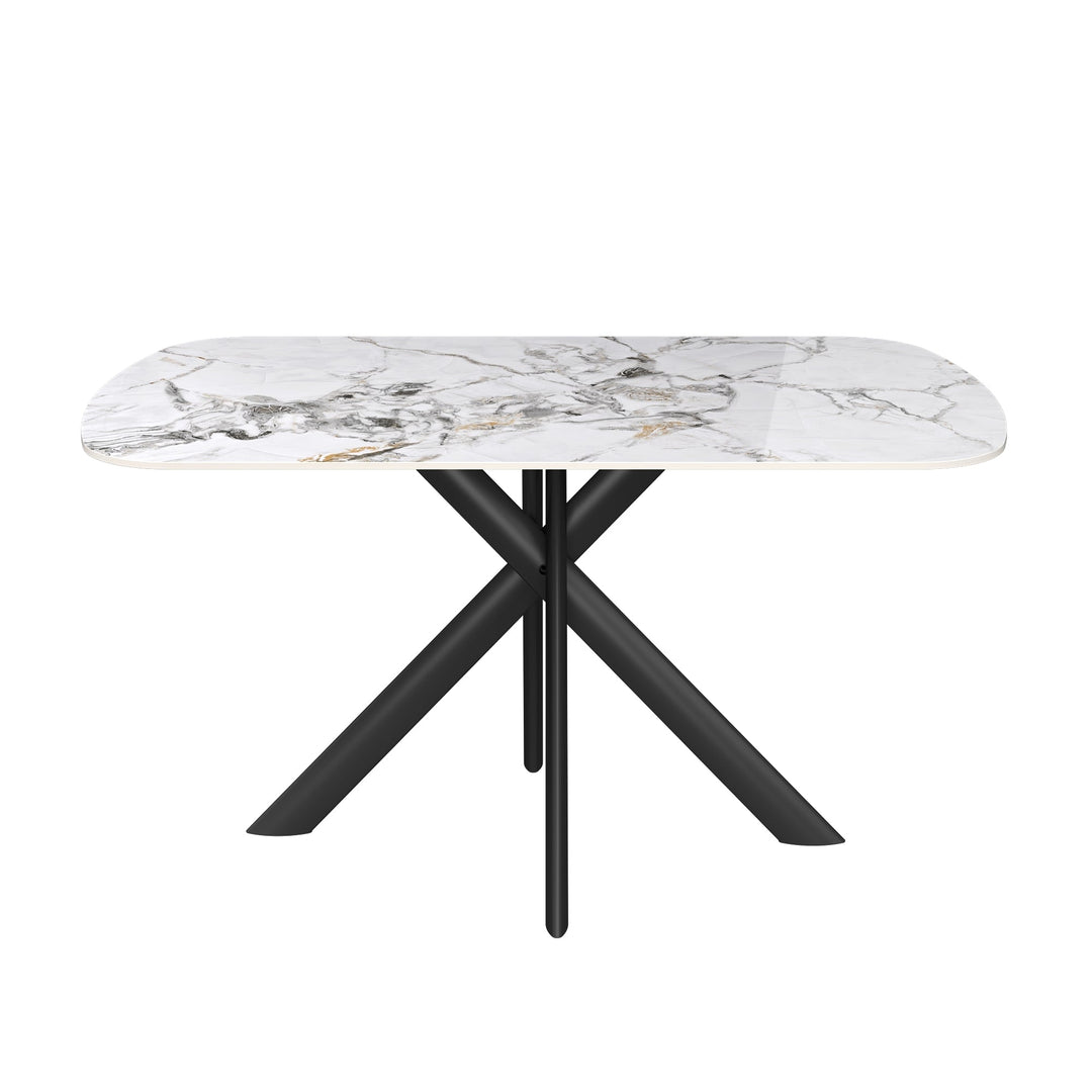 Lazzaro 140cm White Marble Ceramic Dining Table
