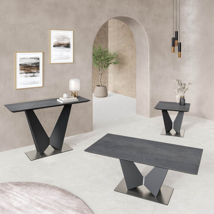Luxury Grey Ceramic Coffee Table – Modern Living