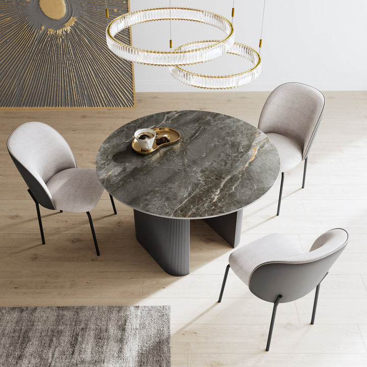 Austin Round Gloss Ceramic Dining Table Set