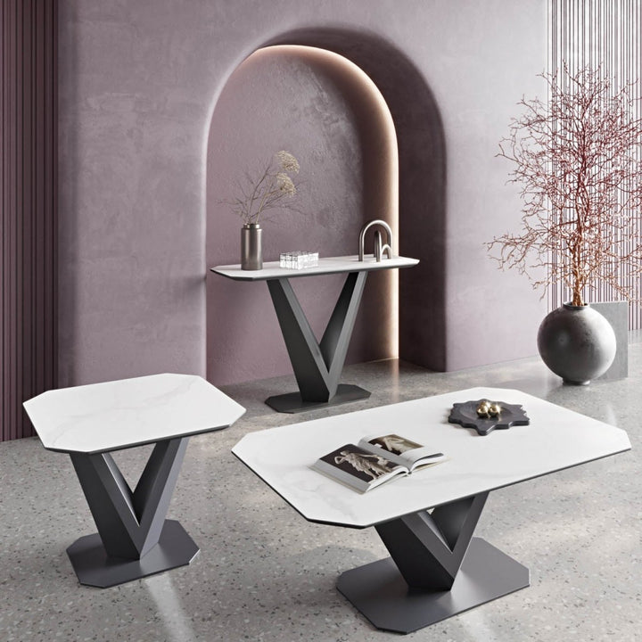 Luxury Matte Ceramic Top Coffee Table