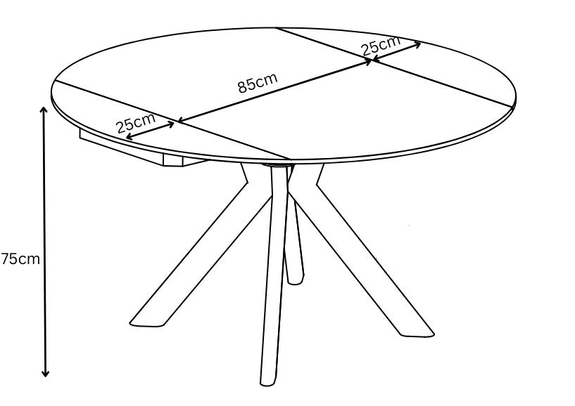 Alto 135cm Ceramic Extending Dining Table