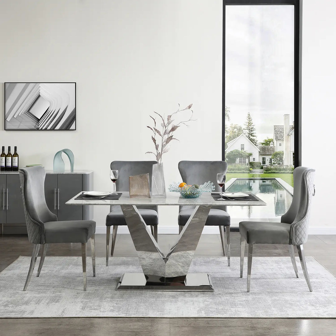 Venice 1600cm Grey Marble Dining Table