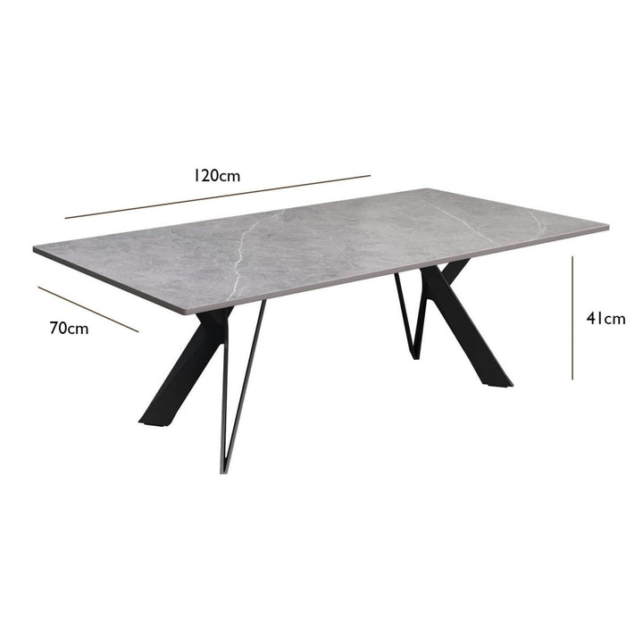 Modern Grey Ceramic Coffee Table with Sleek Finish