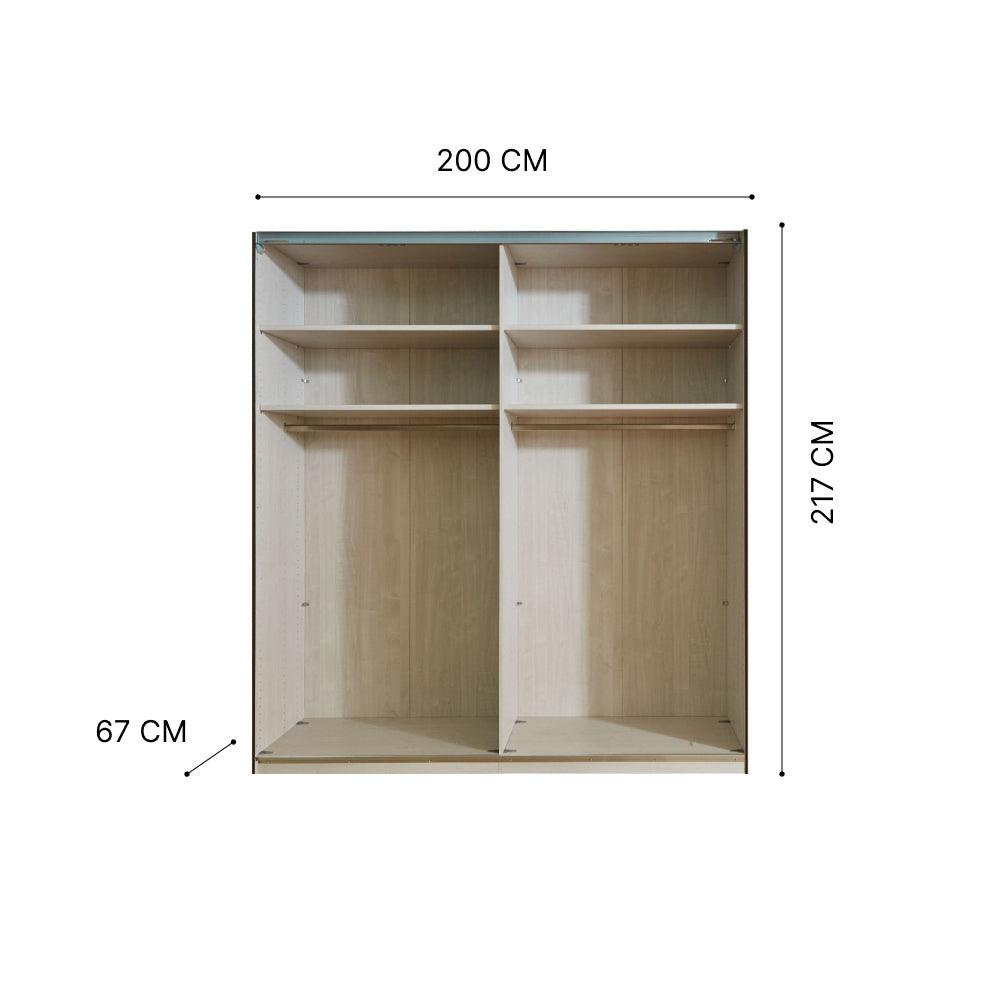 Nova Plus Sliding Door Wardrobe with Glass and Decor Front