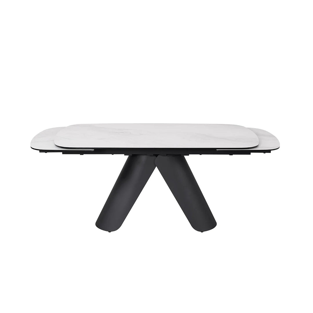 Cameo Dining Table with 4 Perla Carver Swivel Chairs