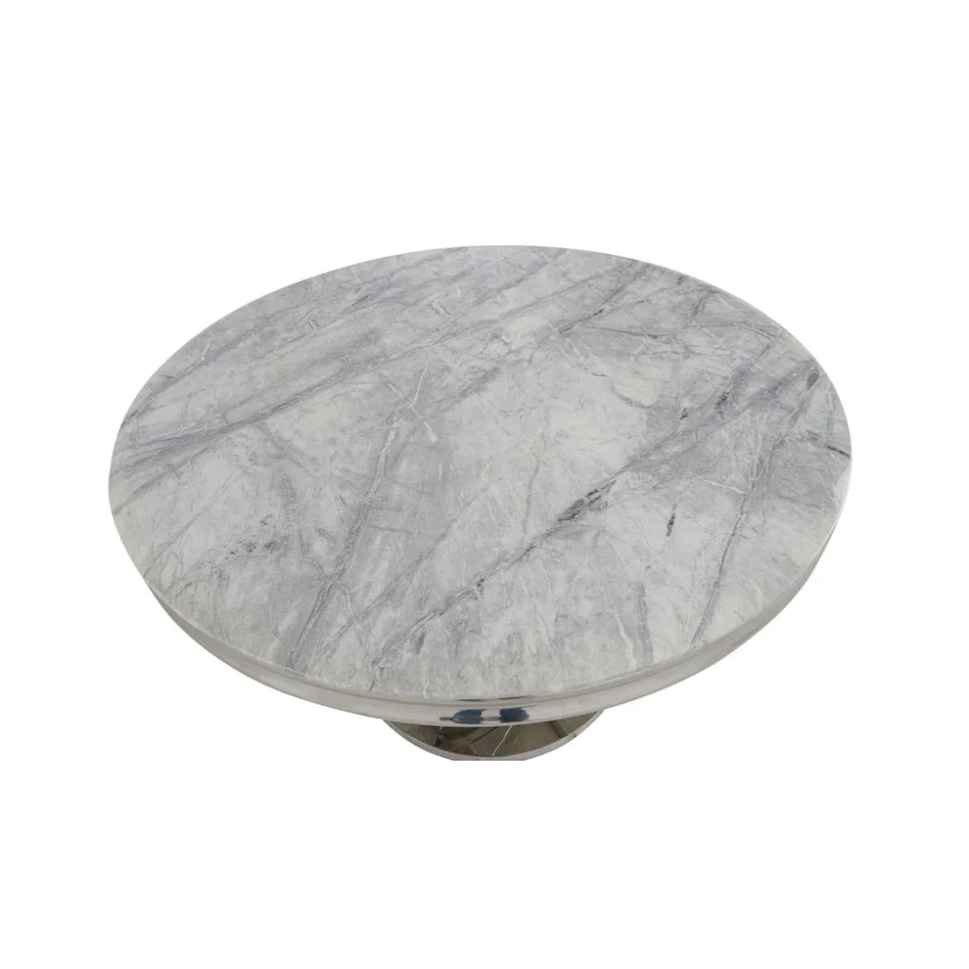 Mitzi Round Light Grey Marble Top Dining Table