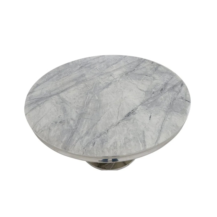 Mitzi Round Light Grey Marble Top Dining Table
