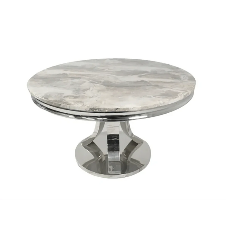 Mitzi Round Light Grey Marble Top Dining Table