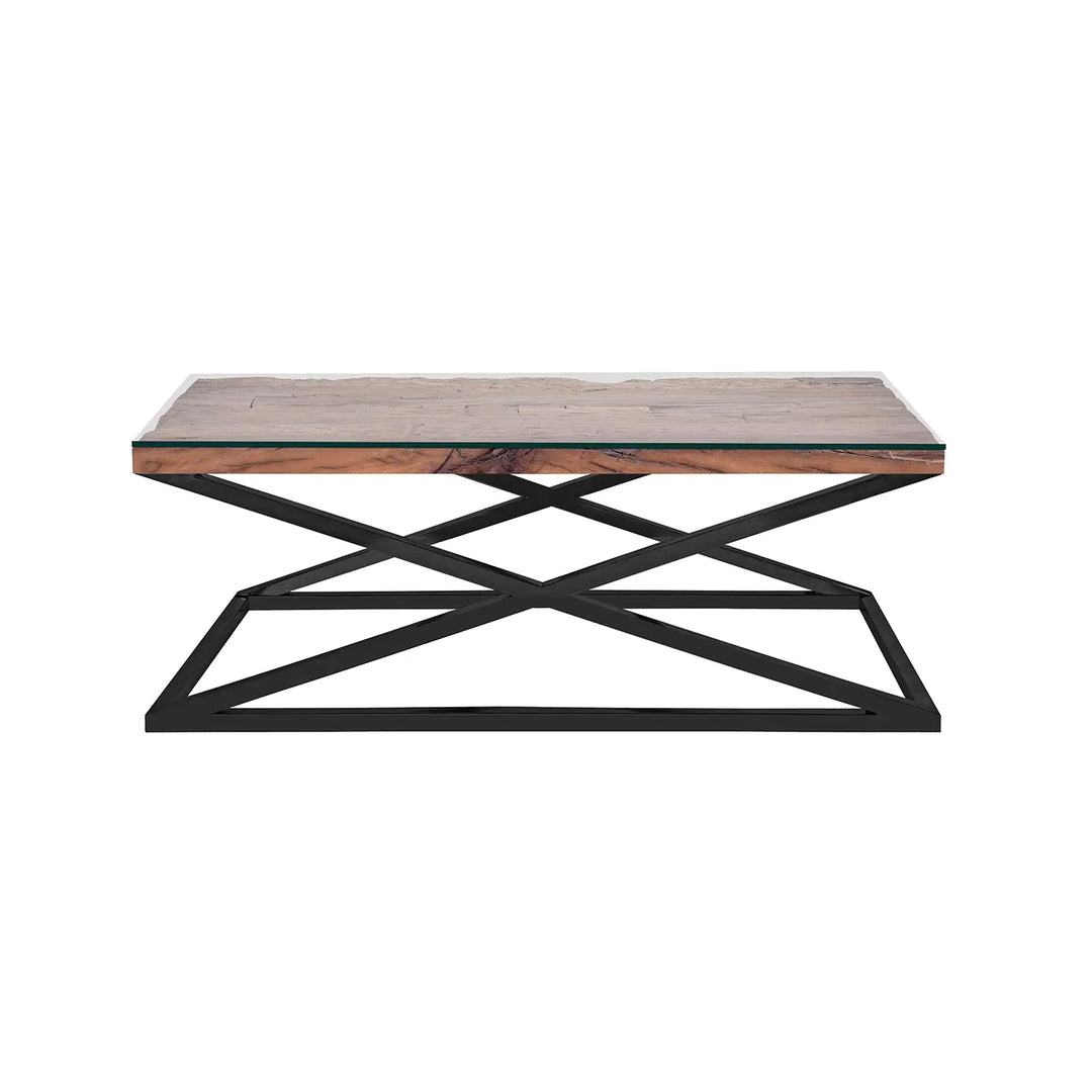 Industrial Dark Reclaimed Wood Coffee Table