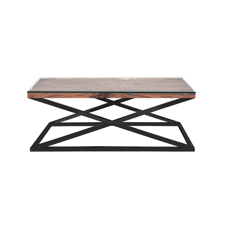 Industrial Dark Reclaimed Wood Coffee Table