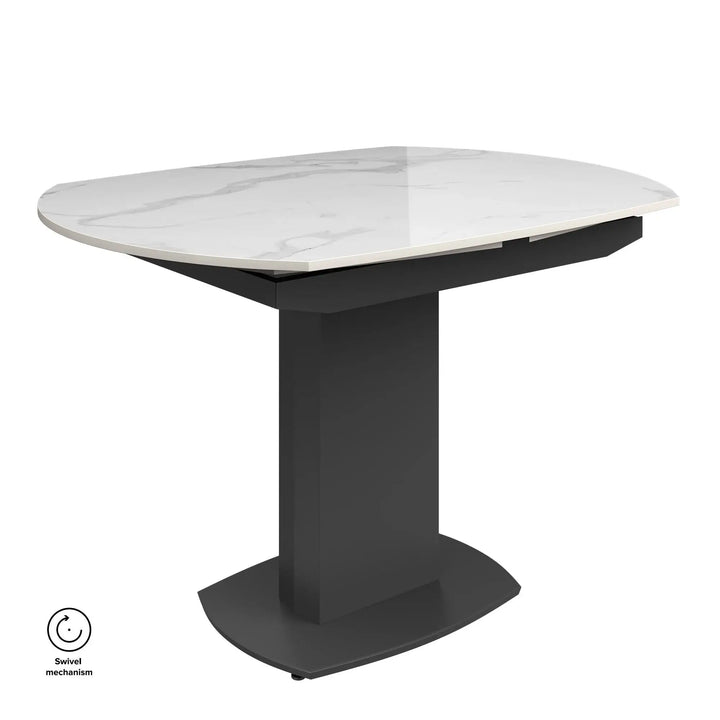 Modern Extendable White Ceramic Dining Table – Gloss Finish