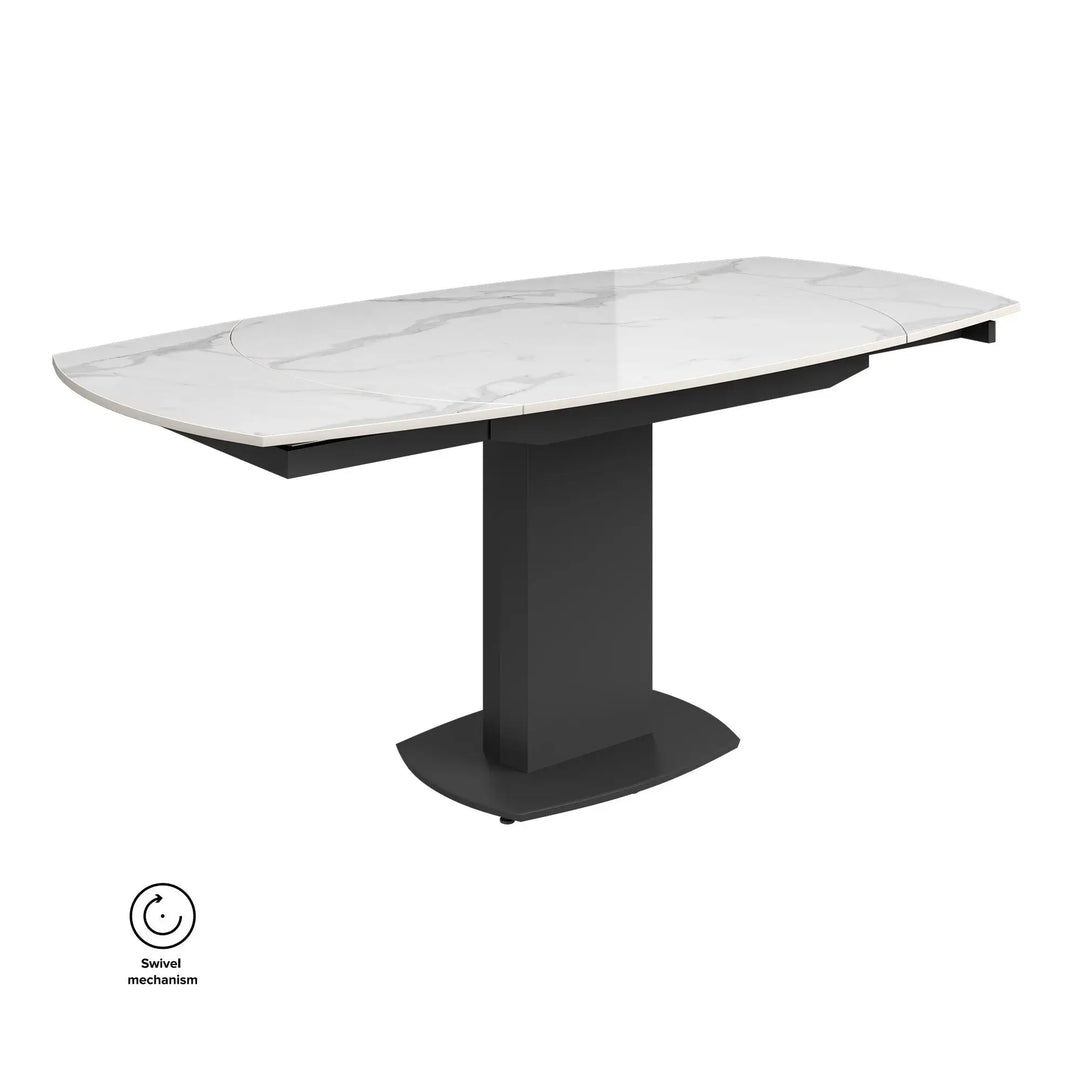 Modern Extendable White Ceramic Dining Table – Gloss Finish