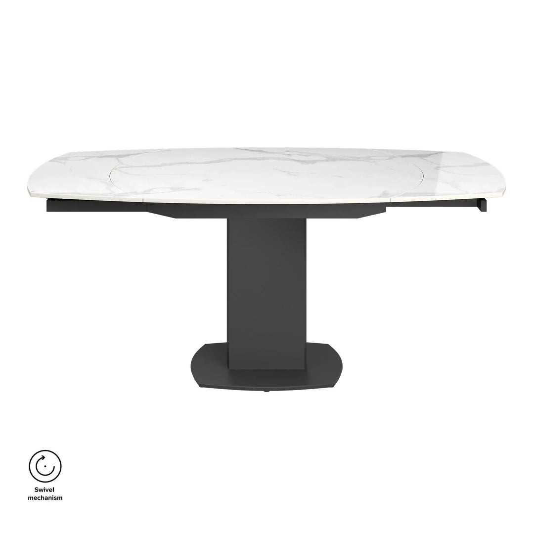 Modern Extendable White Ceramic Dining Table – Gloss Finish