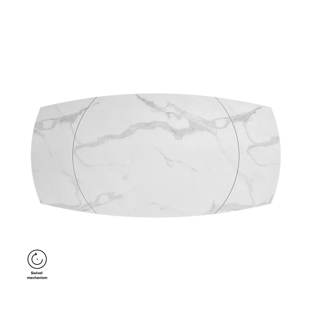 Modern Extendable White Ceramic Dining Table – Gloss Finish