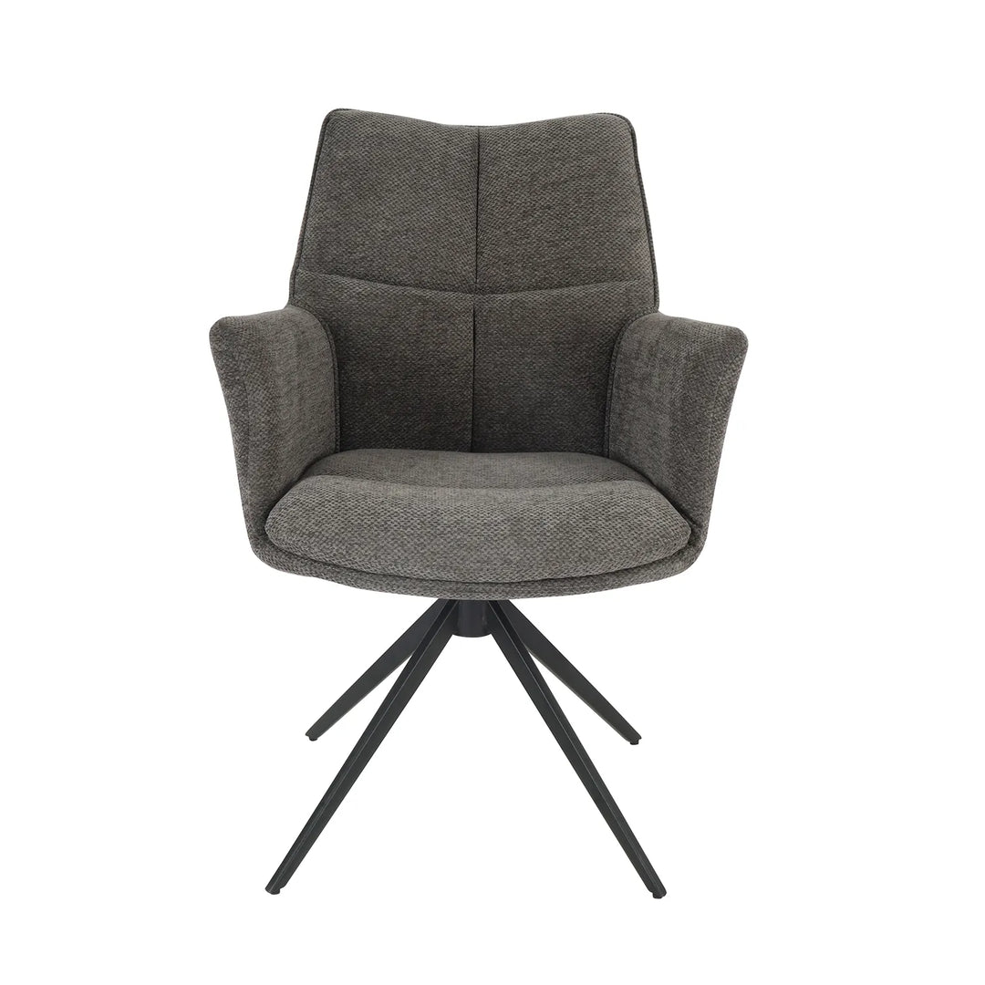 Cameo Dining Table with 4 Perla Carver Swivel Chairs
