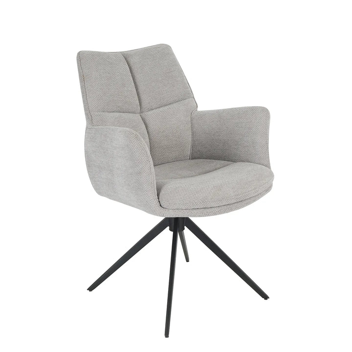 Cameo Dining Table with 4 Perla Carver Swivel Chairs