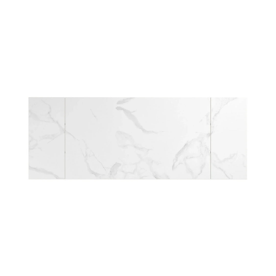 Kenzoa White Gloss Ceramic Extending Dining Table Set