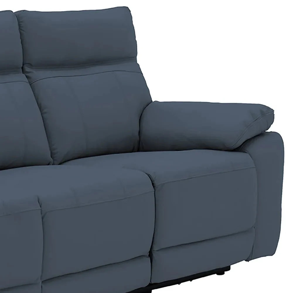 Positano Indigo Leather 3 Seater Electric Recliner Sofa