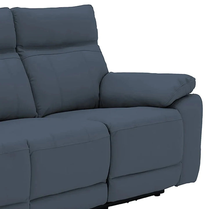 Positano Indigo Leather 3 Seater Electric Recliner Sofa